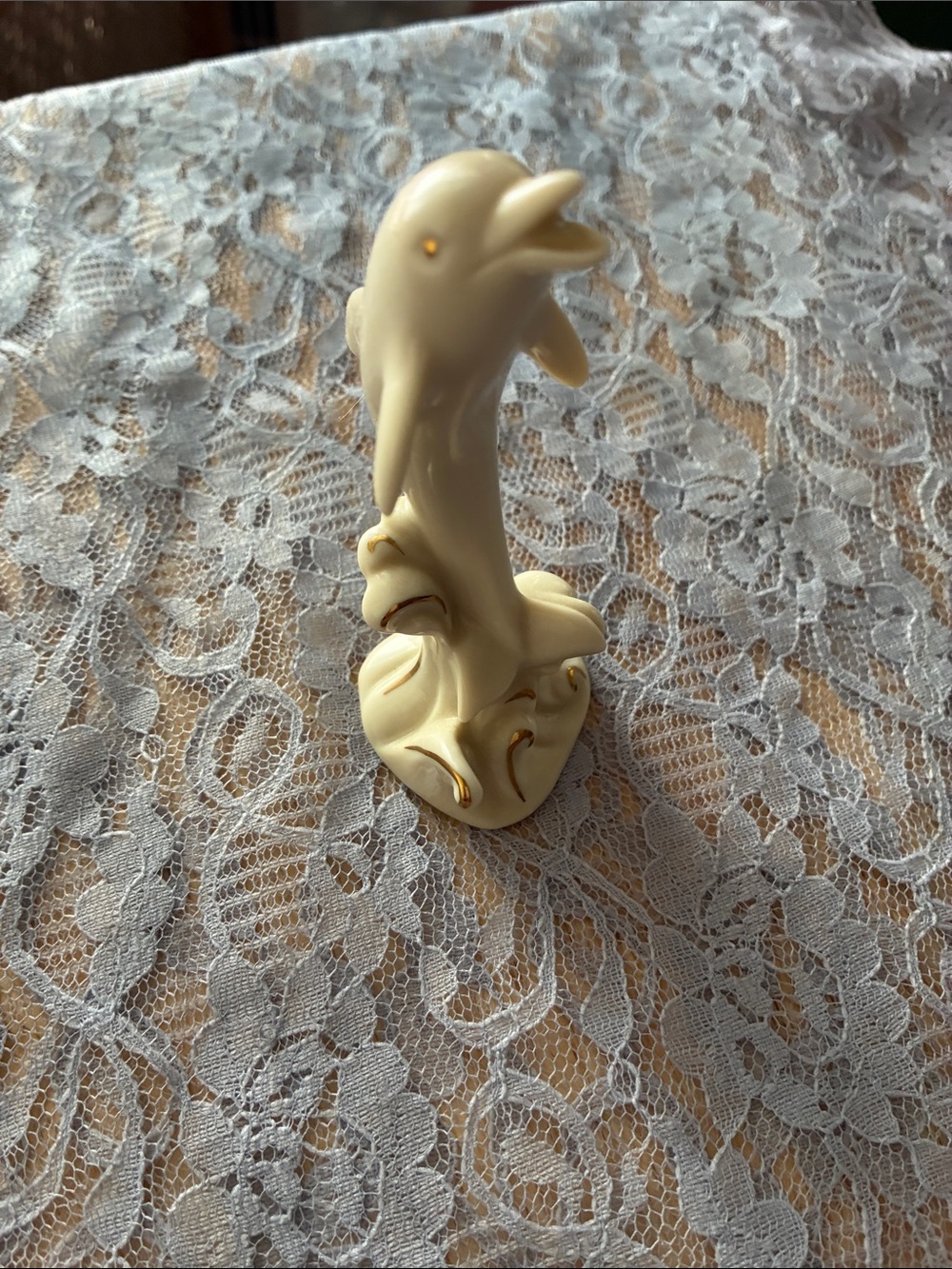 Lenox Ivory and Gold Dolphin Figurine